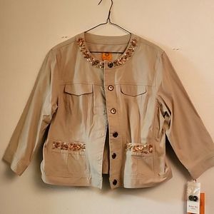 Ruby Rd Petite, 16P  khaki denim jacket